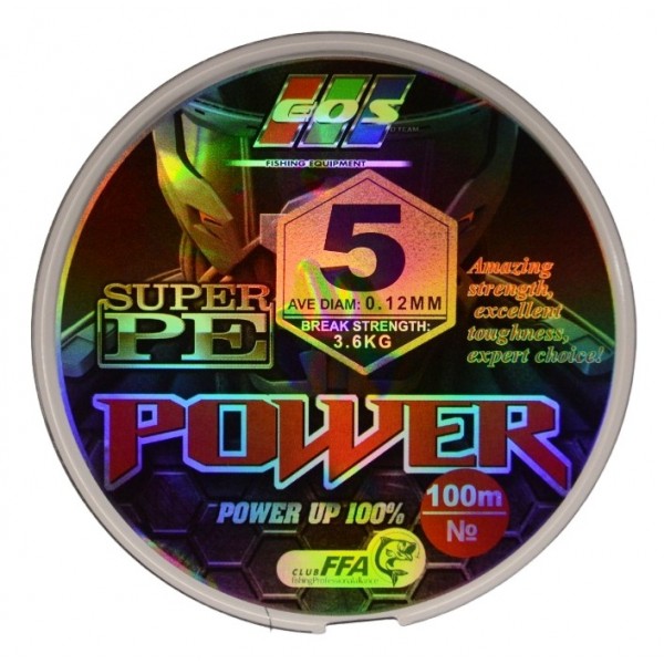 Шнур рибальський, EOS Power Super PE, 100м, перетин 0,12мм